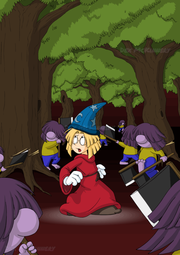 Art Trade of Kyler and Booker from W.A.T.S.O.N. Your Mind? parodying The Sorcerer's Apprentice from Fantasia for Gemma (niftihalostudios.com) (2010-05-18)