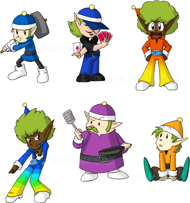 Blue and Purple Sprite from Minna de Bokujou Monogatari & Jum, Earth and Uranus from Bokujou Monogatari/Story of Seasons/Harvest Moon DS & Oran/Pumpkin from Bokujou Monogatari/Story of Seasons/Harvest Moon Back to Nature/Friends of Mineral Town (Mass Harvest Moon Collab 2012) (2012-01-29)