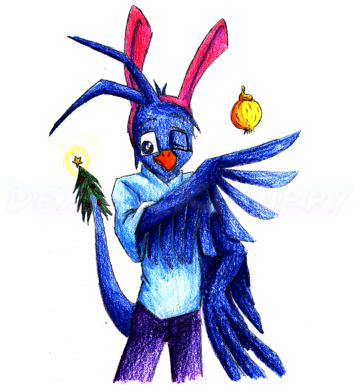 Gift art for Raichu288 on Neopets of their Pteri, "Tycoad" (2004-08-11)