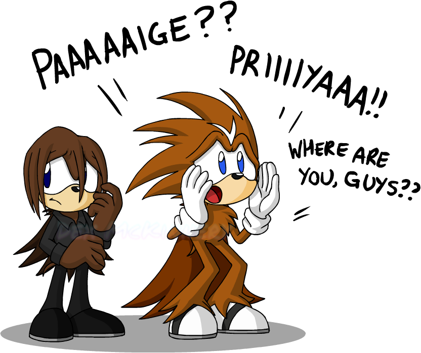 Gift art of Raichu288's characters, Prick and Pryce Monterey, drawn in a Sonic the Hedgehog style (2010-01-08)
