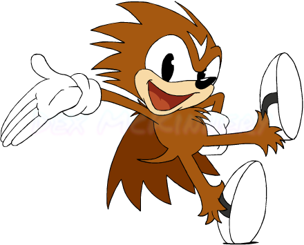 Gift art of Raichu288's character, Prick Monterey, based on a frame from an old Sonic the Hedgehog official animation (2010-03-25)