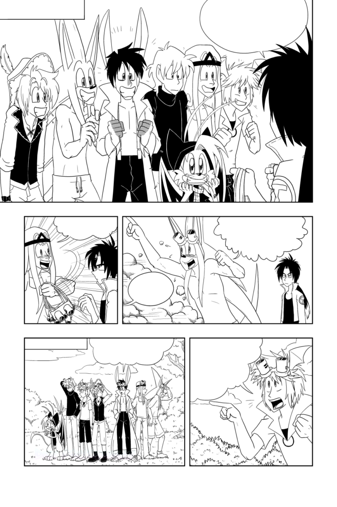Fill in the Blanks Comic Page (4) featuring Trench (my OC, Terra), Beans (my OC, Terra), Skimma Dimma (Belonging to Cris), Hikarii's OC, Manta Monterey (Raichu288), Kaji's OC, Neiny (my OC, Terra) and Tomocha's OC (2012-07-26)